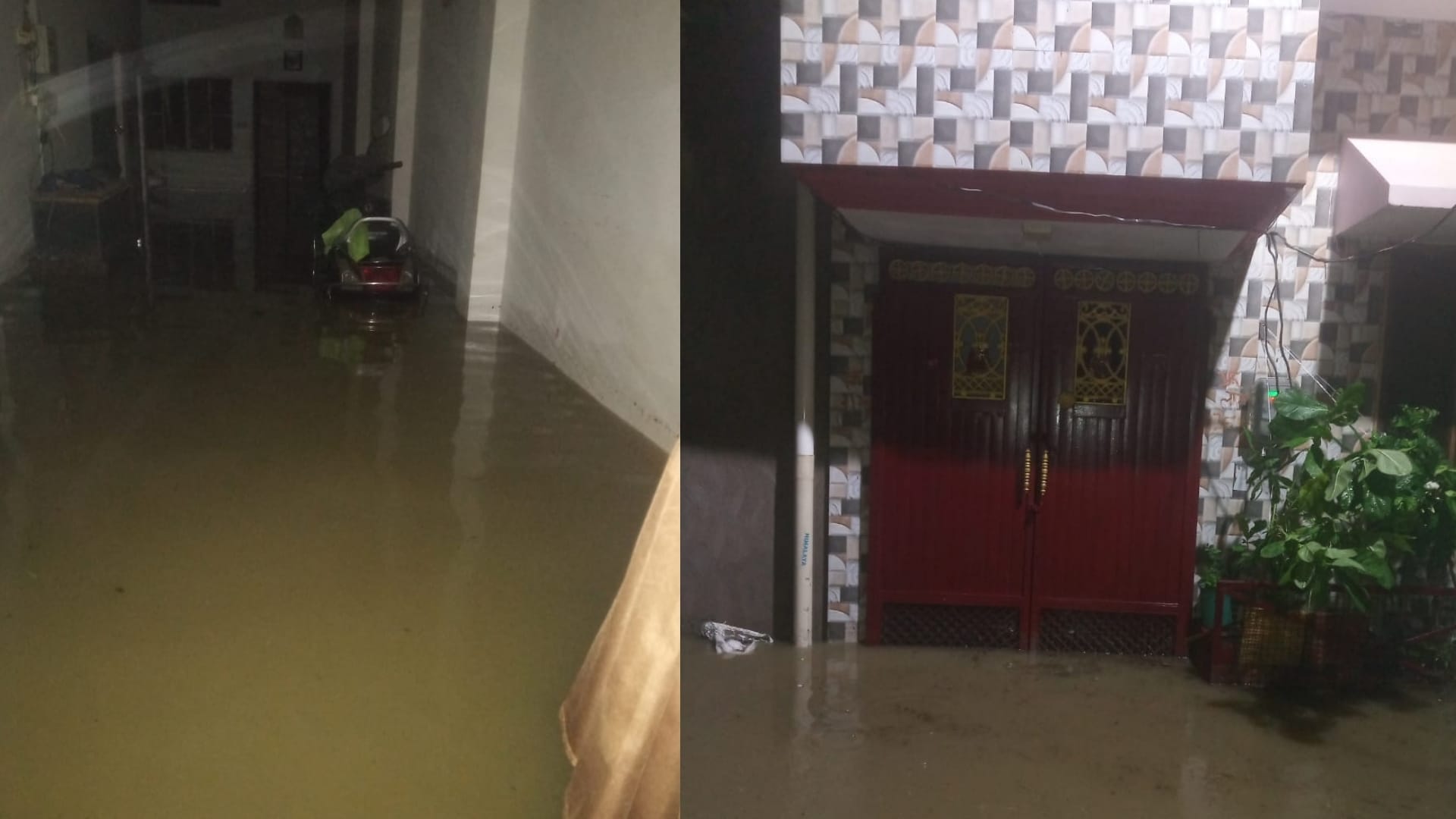 Waterlogging on roads and houses in Lucknow.