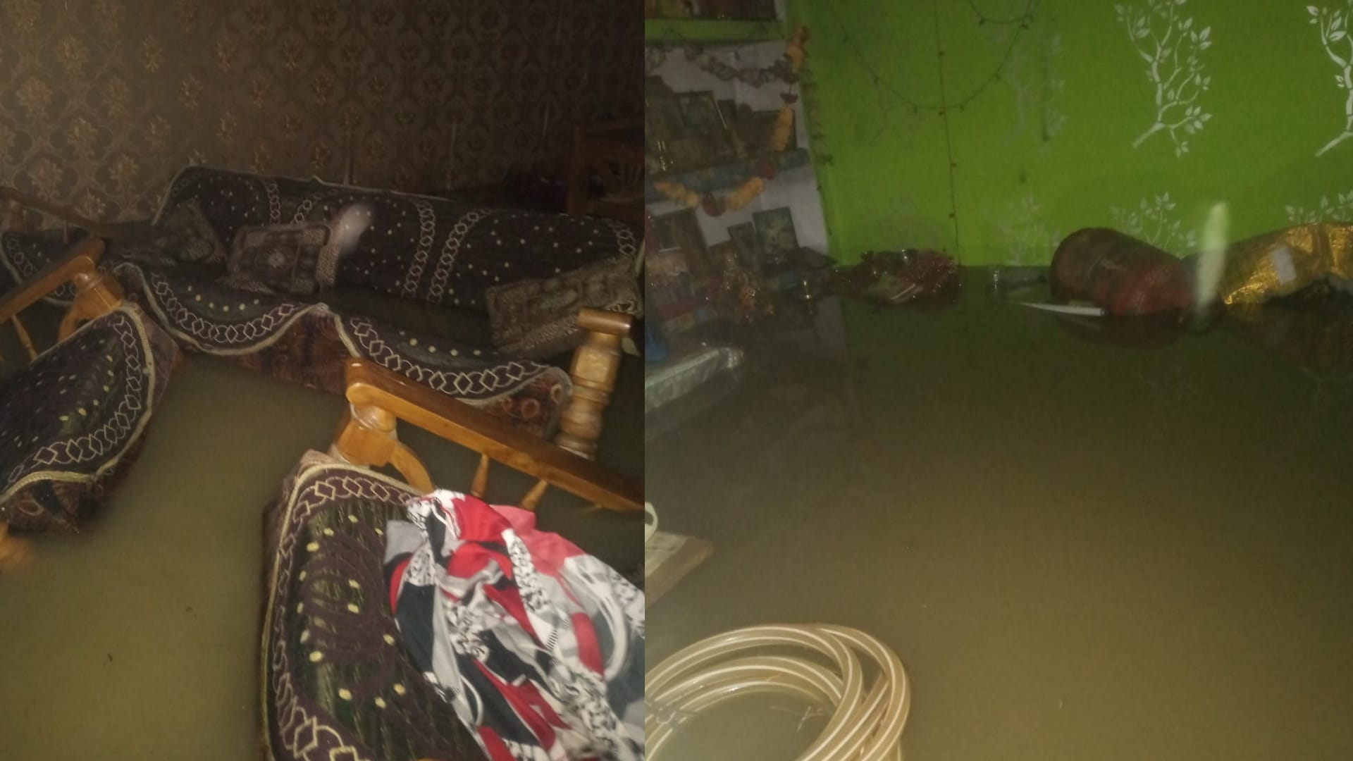 Waterlogging on roads and houses in Lucknow.