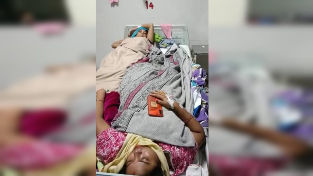 Two patients on one bed in Department of Women and Obstetrics in BRD