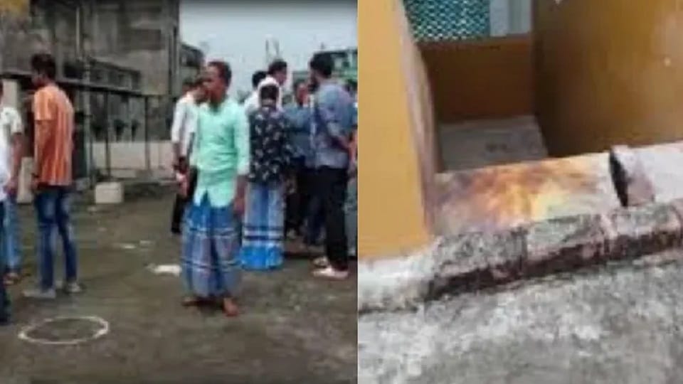 School in North 24 Parganas West Bengal was attacked by a bomb, the roof of the building exploded
