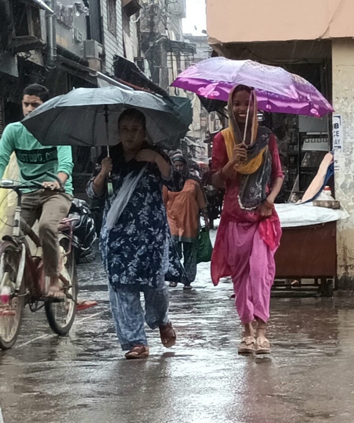 Intermittent rain, relief from heat