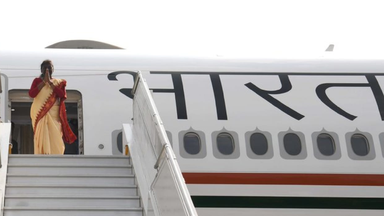 President Droupadi Murmu emplanes for London State Funeral of Queen Elizabeth II Rajnath Singh Egypt