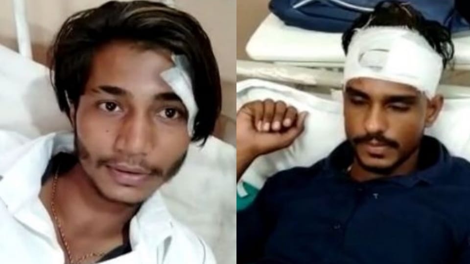 Attack on College students going in bus in Fatehabad
