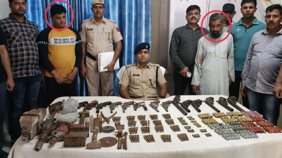 CIA team Narnaul recovered cache of illegal weapons from Hathiyaka village in Mathura of UP