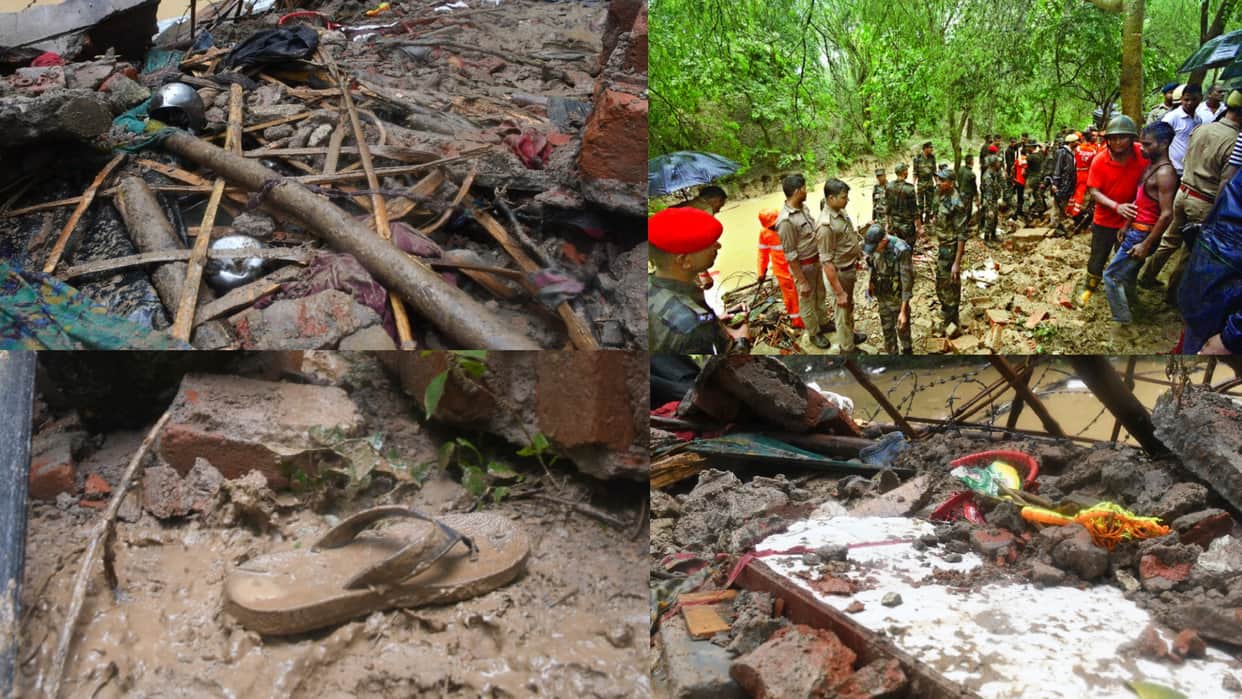 Lucknow wall collapsed The screams of laborers buried in the rain