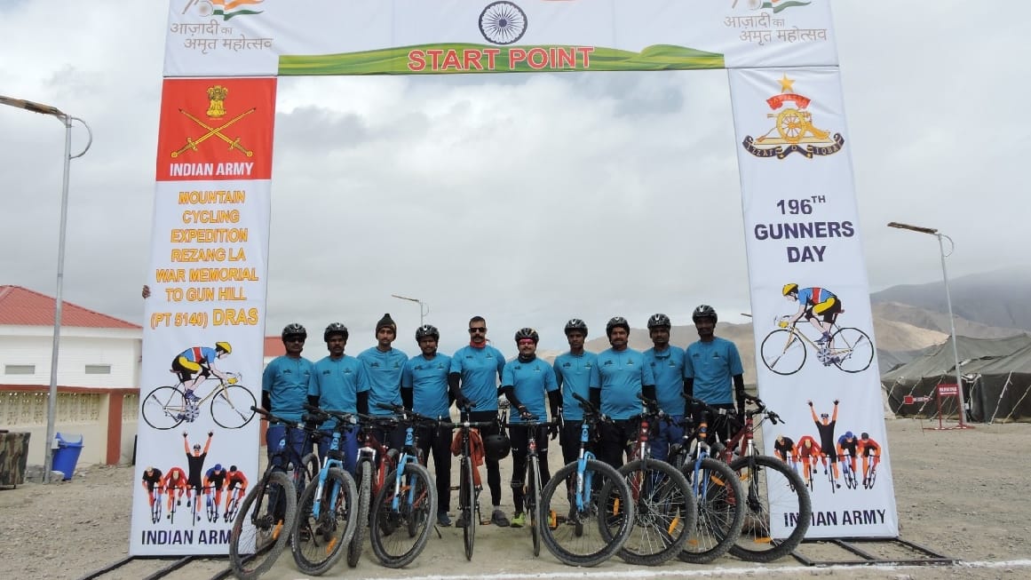Cycle campaign begins in Rezang La, Ladakh