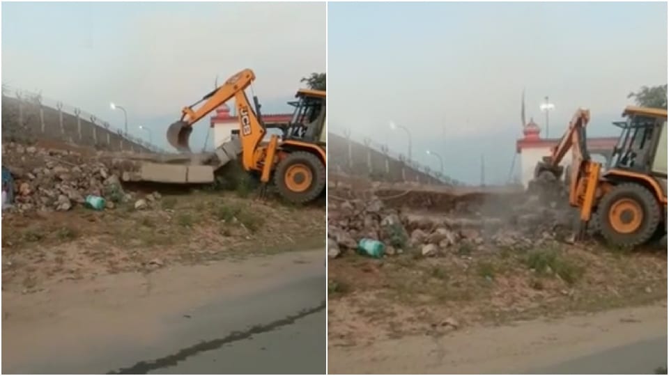 Rajasthan News Administration Broke temple wall In Rajsamand