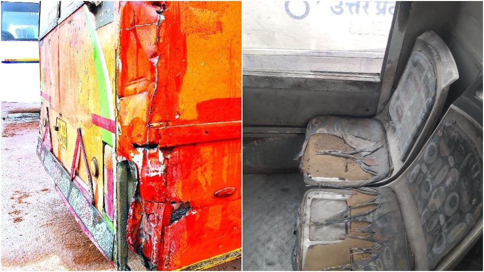 poor condition of roadways buses very risky for passengers in agra