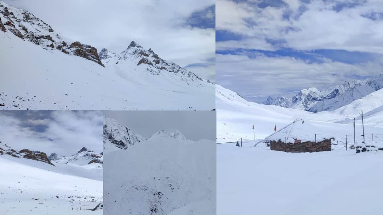Season’s First Snowfall in Uttarakhand 2022 Snowfall on the peaks of Badrinath Dham-Hemkund Sahib See Photos