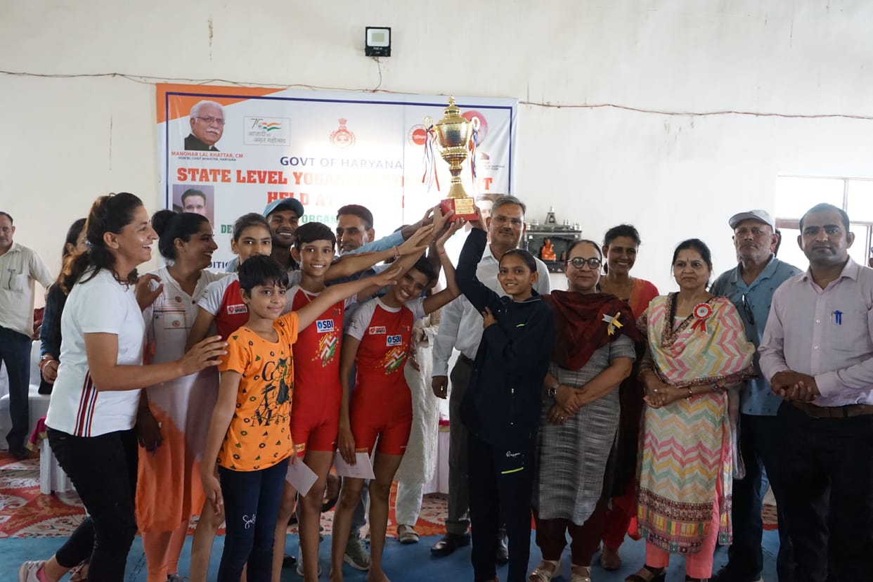 Rohtak champion in state level yogasana competition