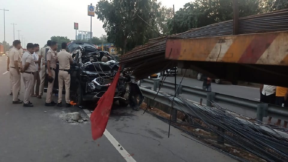 SUV rammed into tractor trolley rods crossed the body of three people including the driver in gurugram