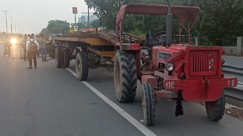 SUV rammed into tractor trolley rods crossed the body of three people including the driver in gurugram