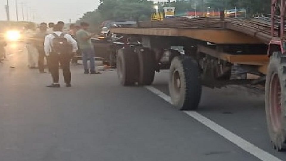 SUV rammed into tractor trolley rods crossed the body of three people including the driver in gurugram