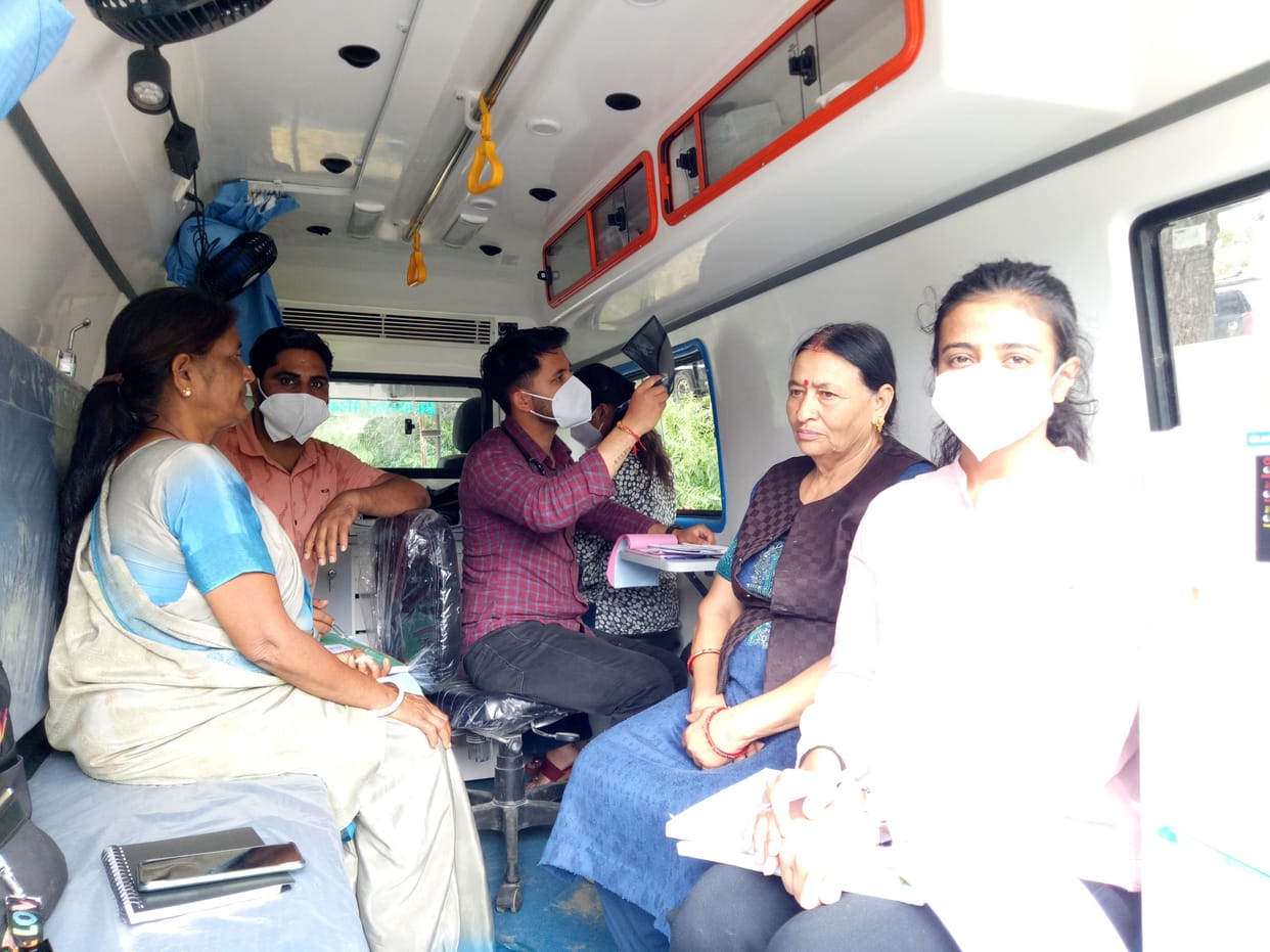 mobile van team treatment in villages