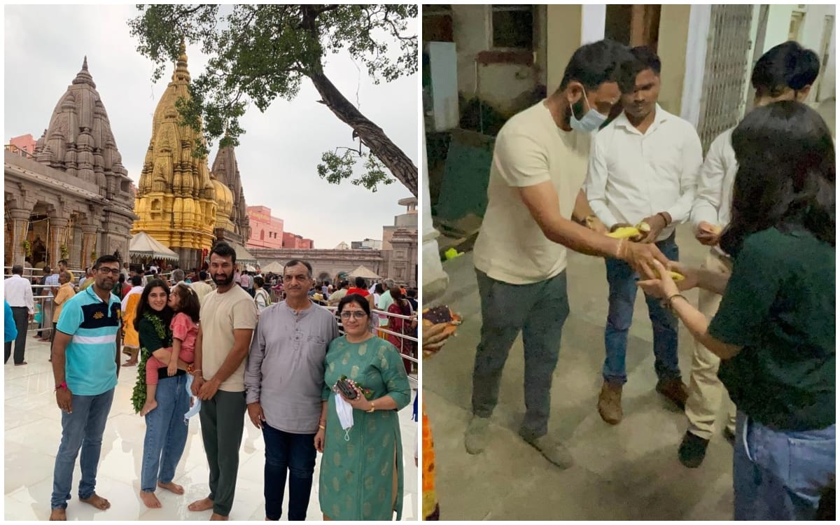 Cheteshwar Pujara varanasi visit with family worship in kashi vishwanath temple see photos