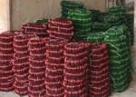 औद्योगिक क्षेत्र स्थित एक चूड़ी कारखाने में रखे चूड़ी के तोड़े