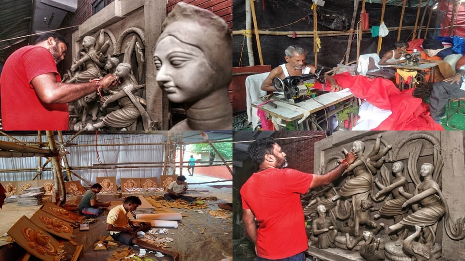 Maa Durga pandal in Chittaranjan Park will be decorated with clothes stitched by Islam Ansari