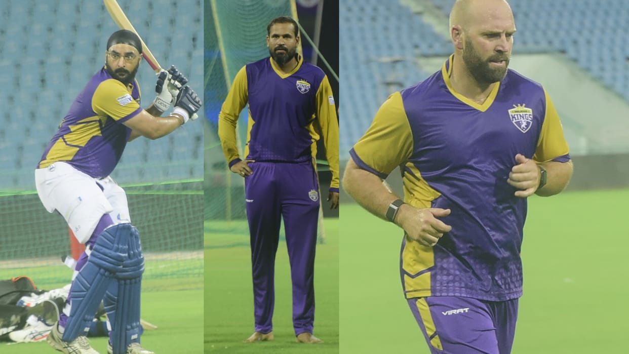 Legends league cricket match in Lucknow.
