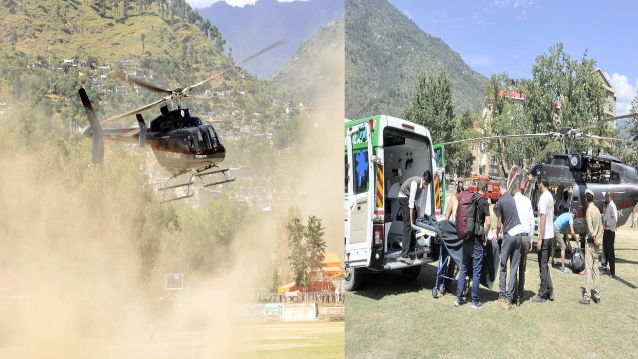 Tourist injured in road accident was airlifted from helicopter to Chandigarh