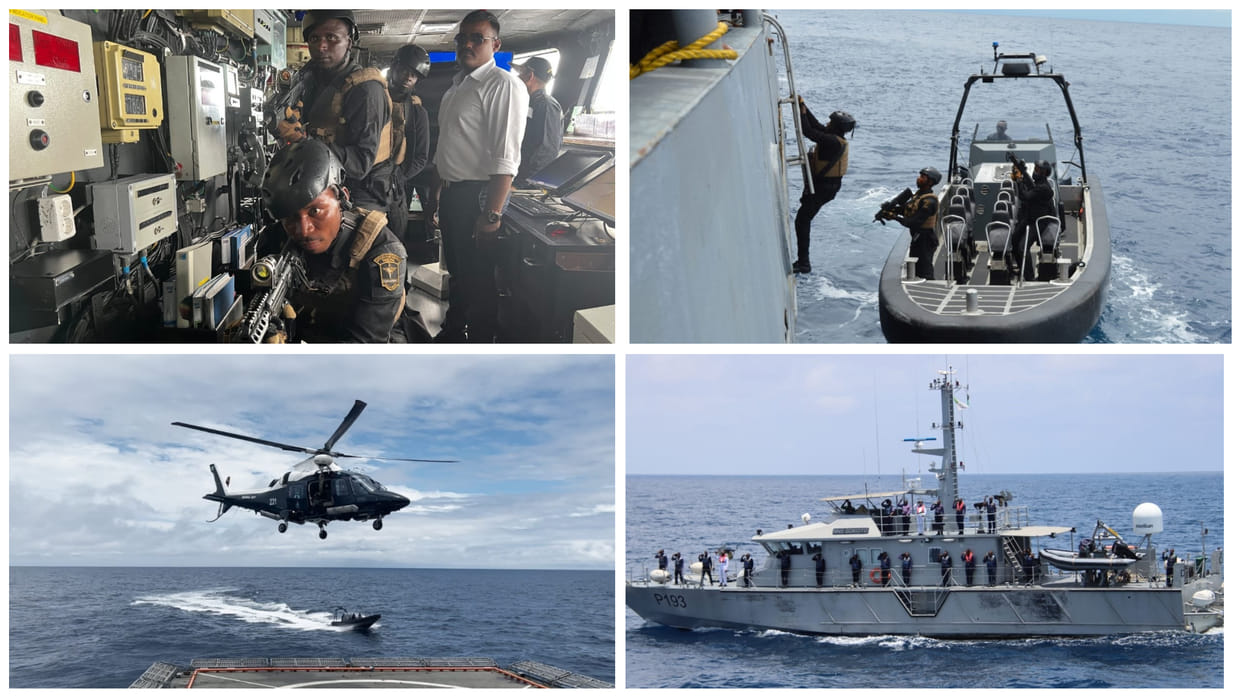 Indian Navy and Nigerian Navy participated in a joint maritime exercise in the Gulf of Guinea