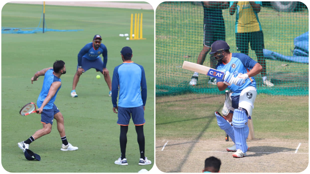 Indian Players practice before First T20 against Australia plays tennis as well