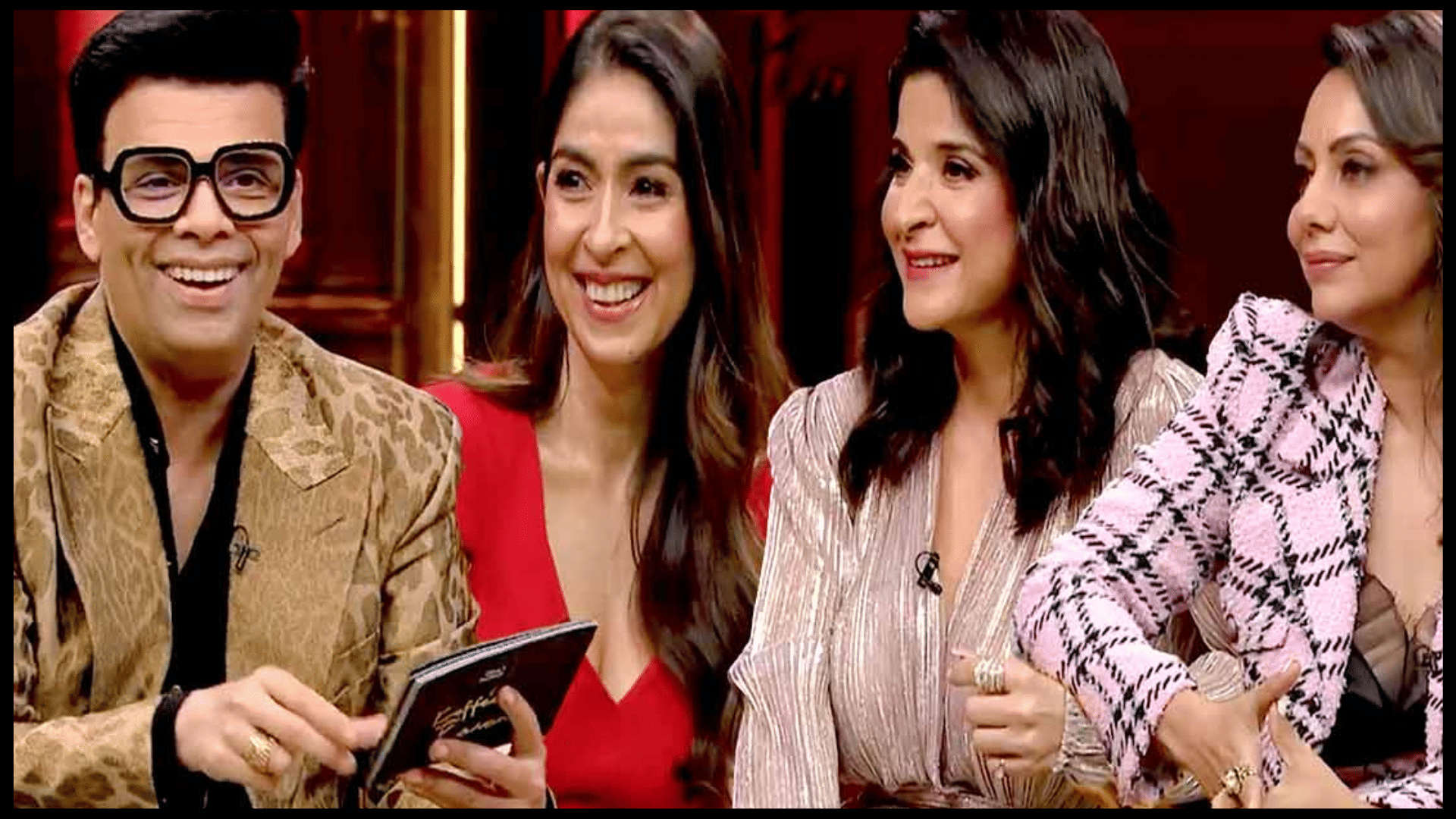 Koffee With Karan 7 Promo Karan Johar Gauri Shah Rukh Khan Suhana Maheep Kapoor Hrithik Roshan Bhavana Pandey