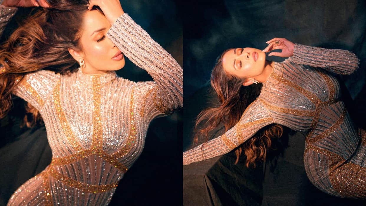 Malaika Arora Shows her bold look in new Photos in tight Fighting shimmery Gown Fans Says Beautiful
