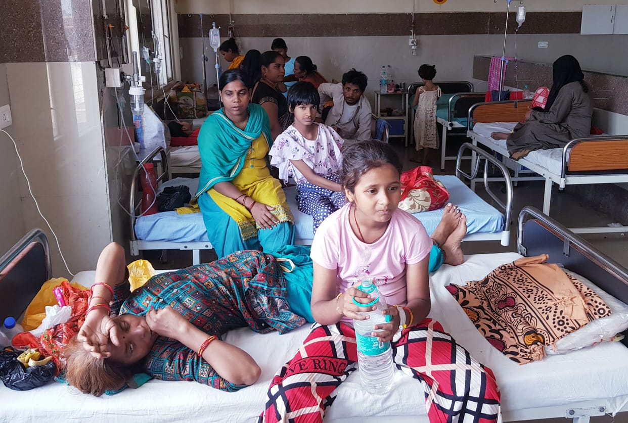 Fever havoc: Two of the eight children admitted to the ward have very low platelets