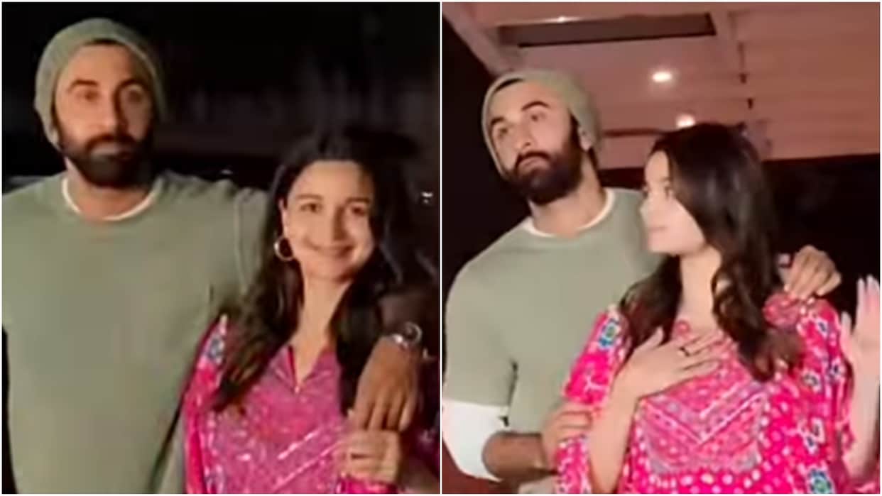 alia bhatt and ranbir kapoor get romantic outside of Dharma office see video here