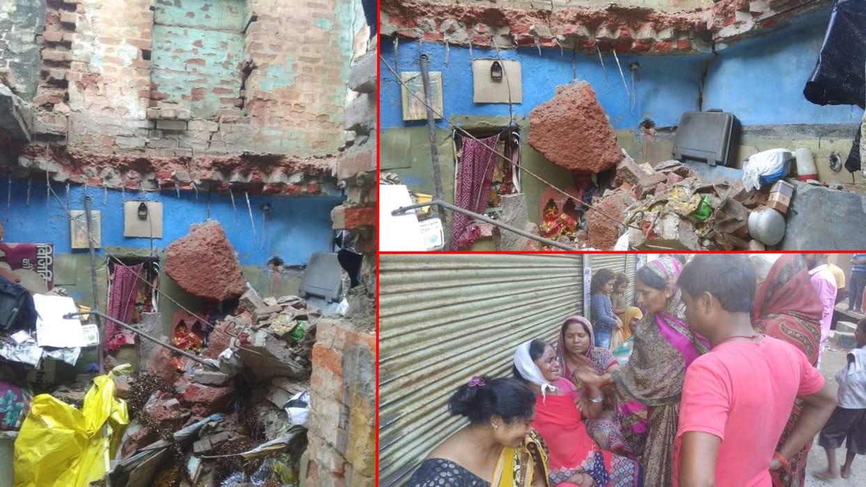 Deoria : house collapsed, husband wife and daughter died