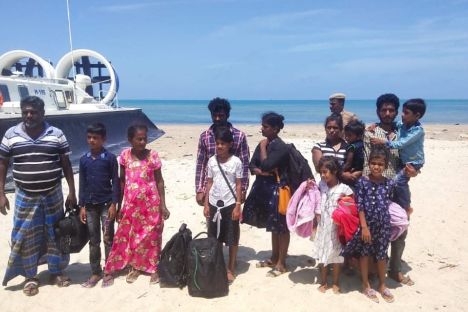 Indian Coast Guard rescues 12 Sri Lankan Tamils from near Adams Bridge in Rameswaram