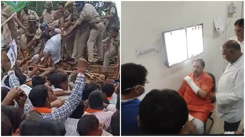 Rajasthan News BJP March On Lumpi Virus In Jaipur Satish Poonia Arun Chaturvedi