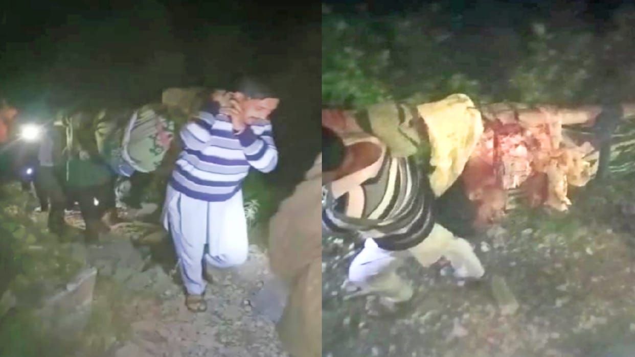 The patient was carried on stick to the road by walking four kilometers with a stick in  Haripurdhar Sirmaur