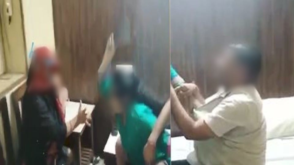 wife caught husband with girlfriend in hotel room and beaten with slipper in agra