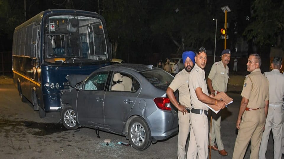 Chandigarh : A head-on collision between a police bus and a car