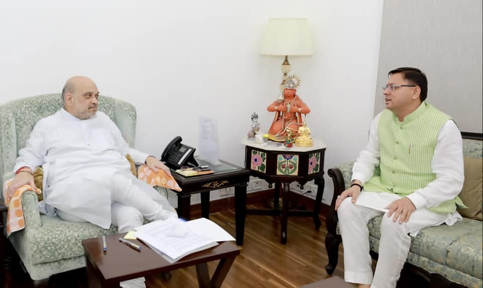 Uttarakhand CM Dhami met Amit Shah in Delhi