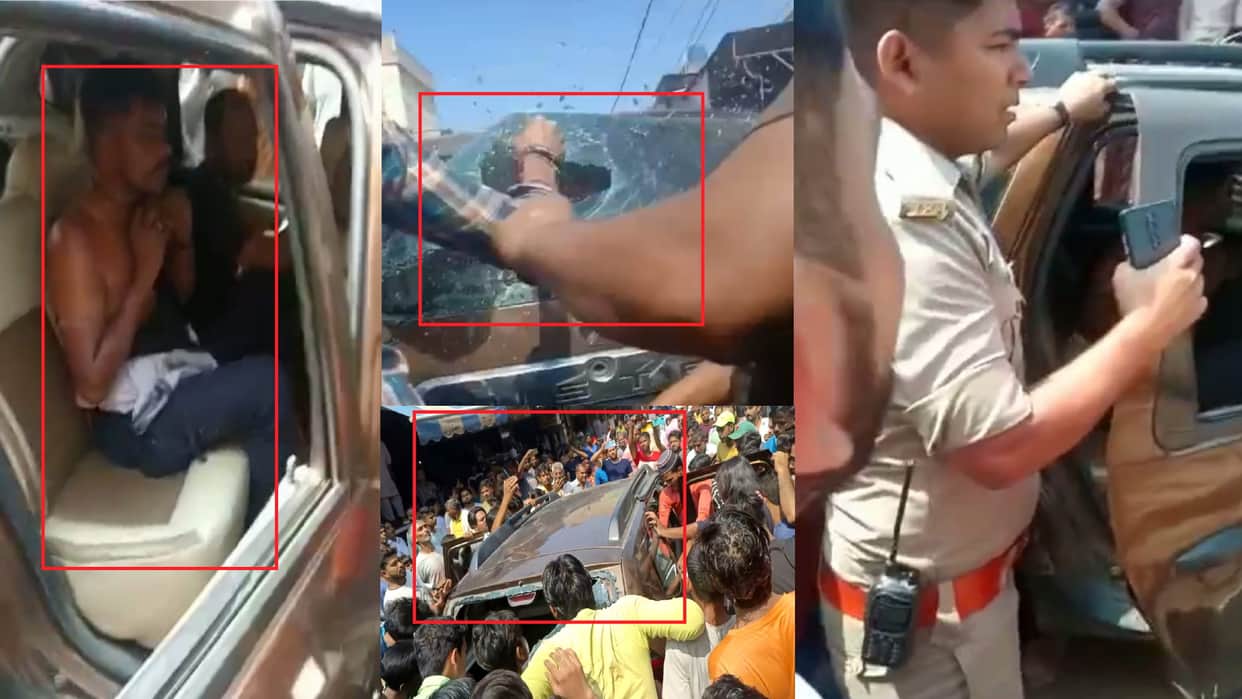PHOTO: Delhi youth assaulted on suspicion of child theft in Baghpat, car vandalism