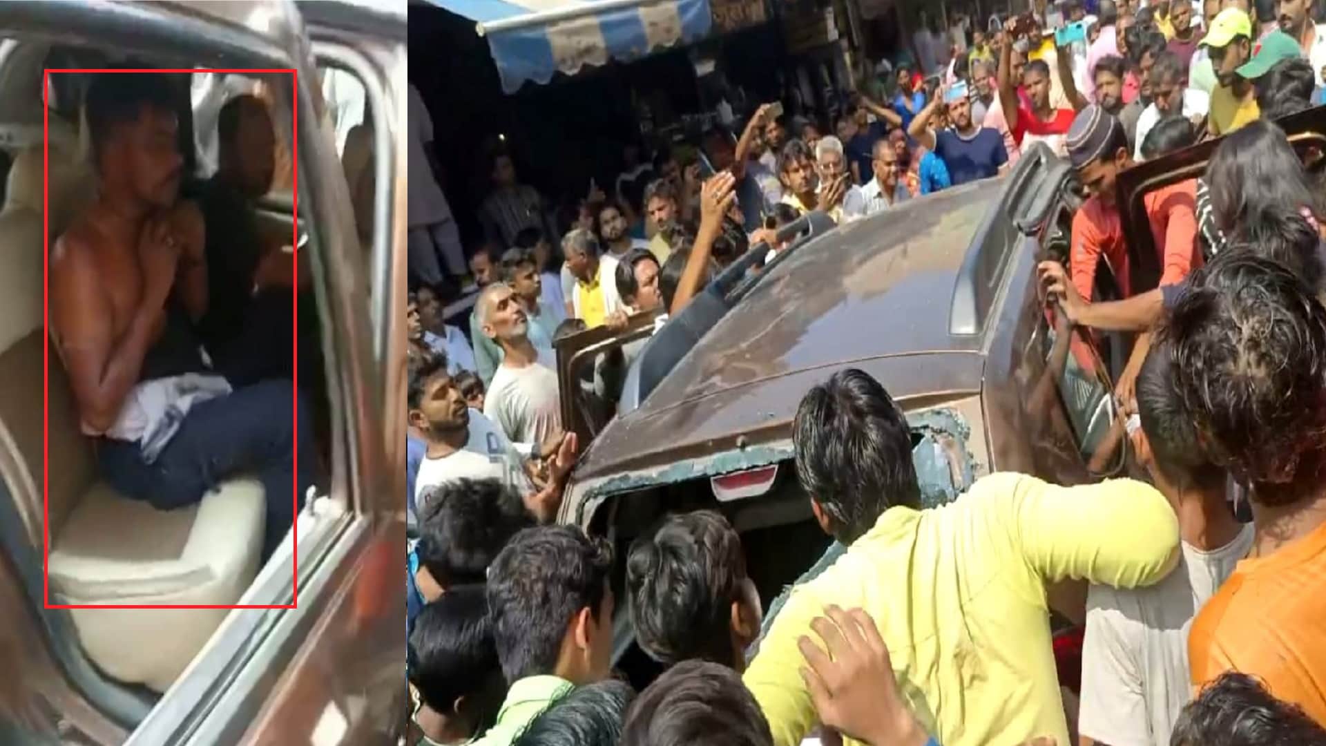 PHOTO: Delhi youth assaulted on suspicion of child theft in Baghpat, car vandalism