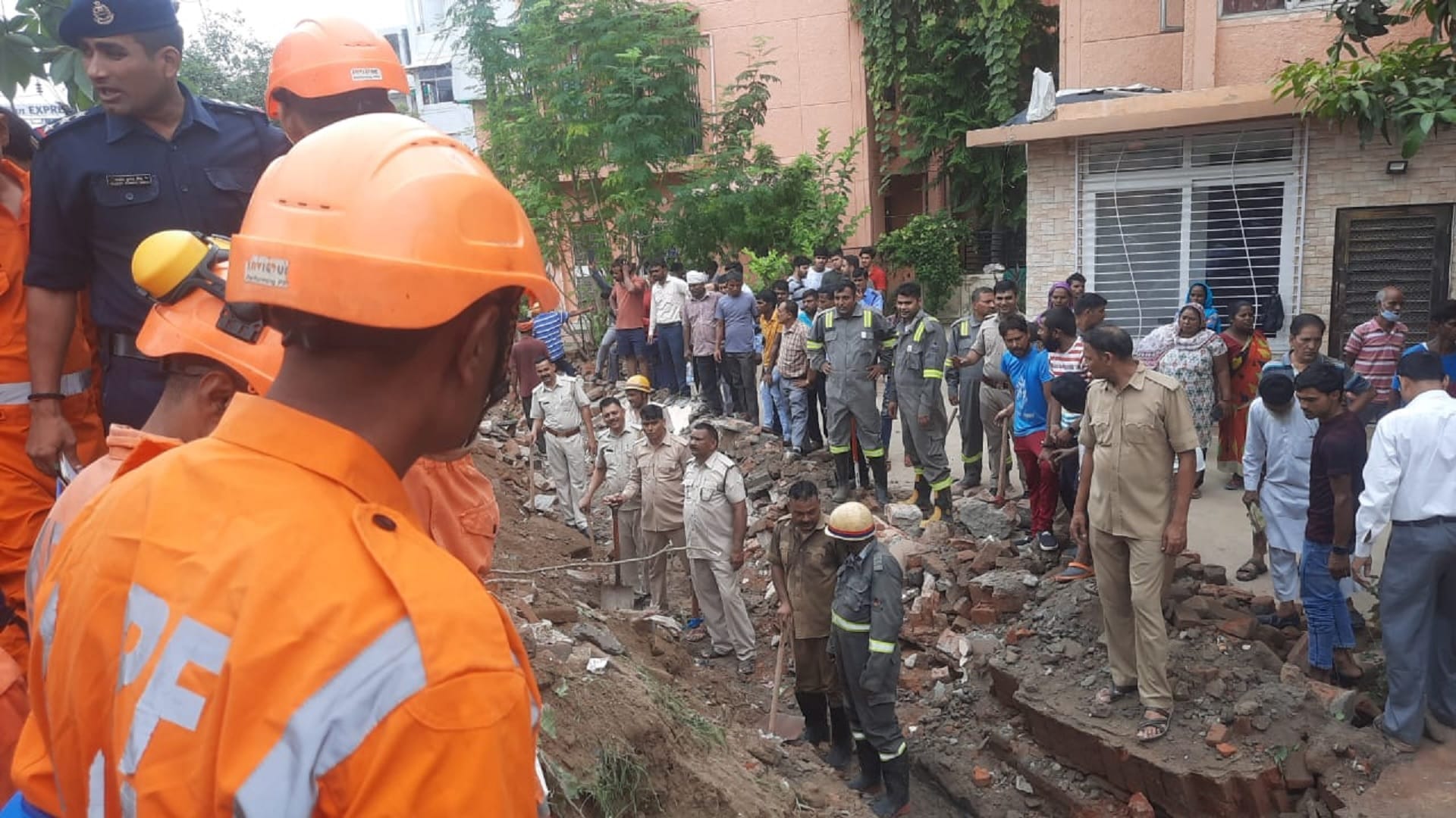 The wall of society collapsed during repair of drain in nodia