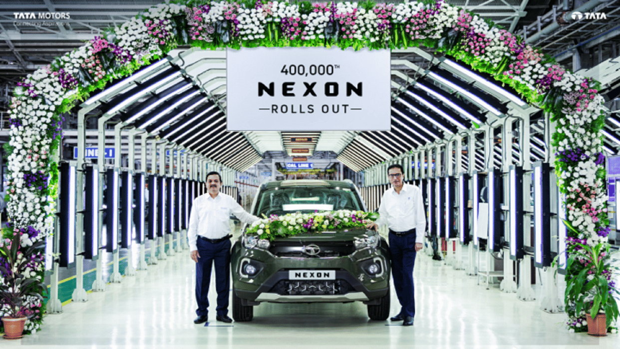 Tata Motors Launches New variant of Nexon SUV rolls out 400000th unit of SUV from its Ranjangaon Plant in Pune