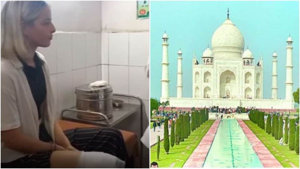 Monkeys Attack bengal Tourist At Taj Mahal