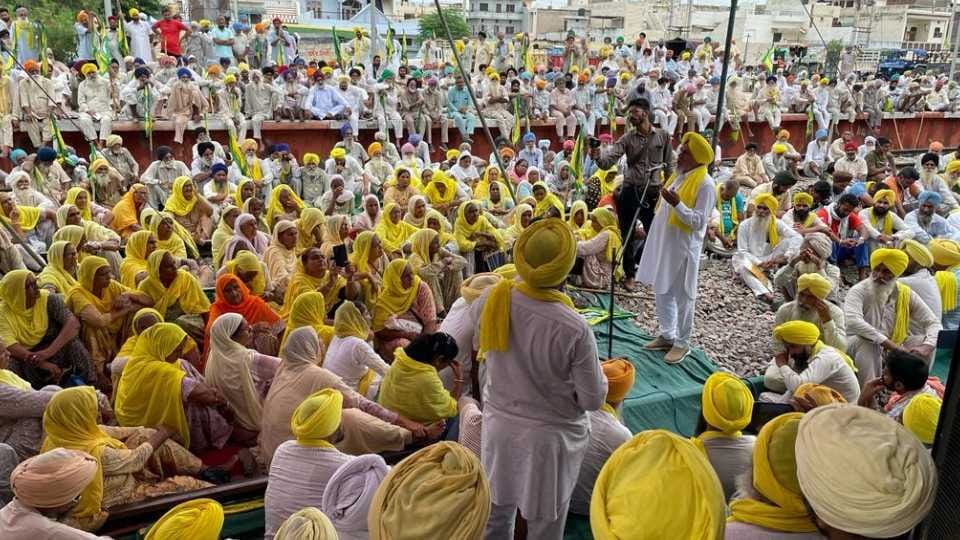 BKU Ugrahan expressed anger protesting on rail track in Sunam