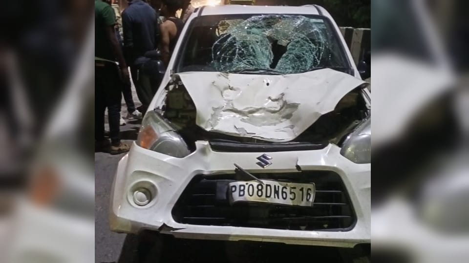 Car hit man and child on national highway 44 in Sonipat