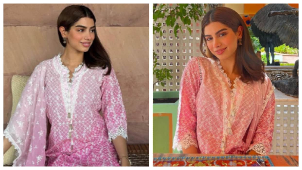 Sridevi Boney Kapoor younger daughter Khushi Kapoor shares photos in ethnic looks sister Janhvi Kapoor reacts