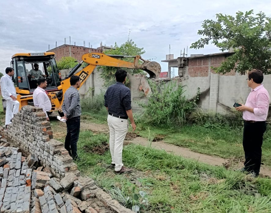 Illegal construction demolished in Kishorepur and Rahukhedi Kaura