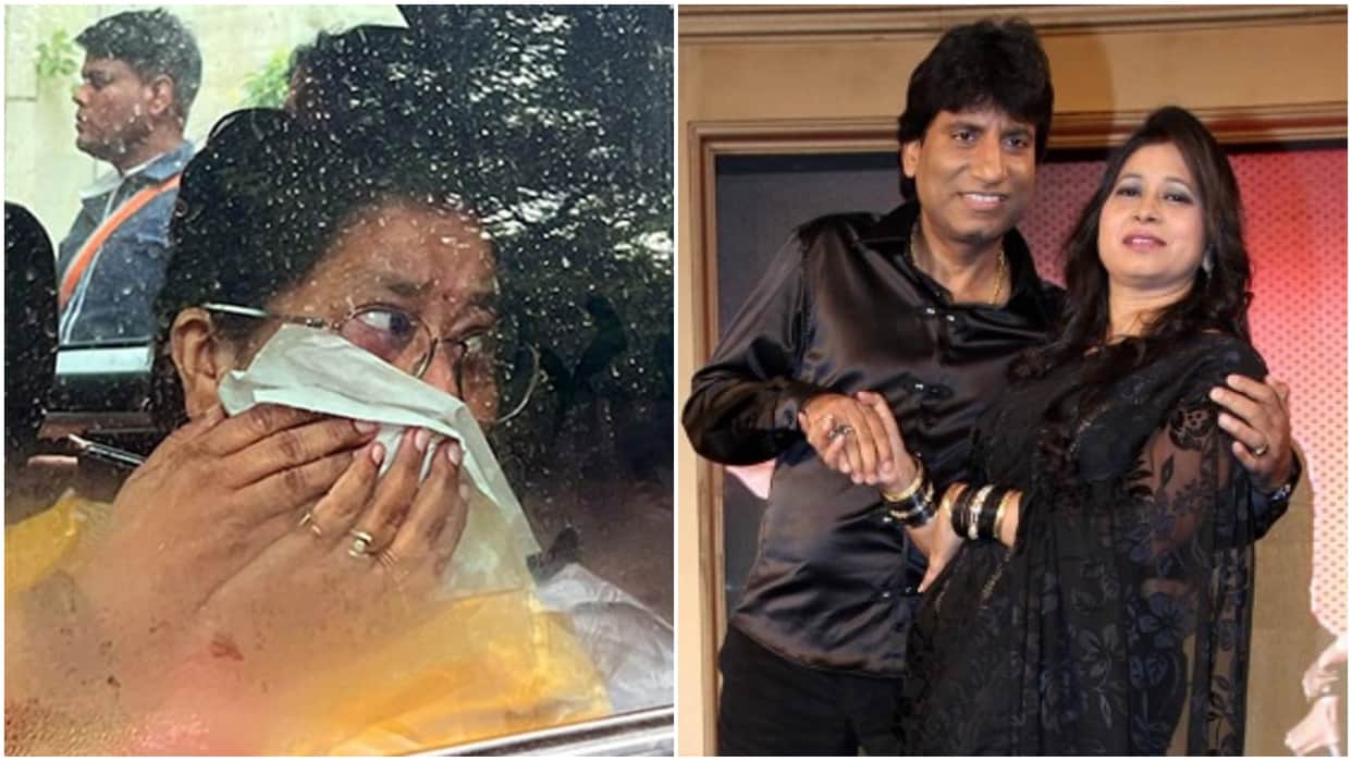 Raju Srivastav last rites comedian wife Shikha  Srivastav  got emotional after paying tribute to her husband