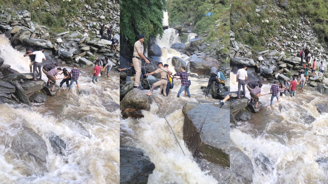 16 students of Haryana stranded in Bhagsunag Waterfall, rescued like this