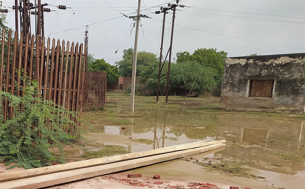 Sub-station submerged by rain and canal water, supply disrupted