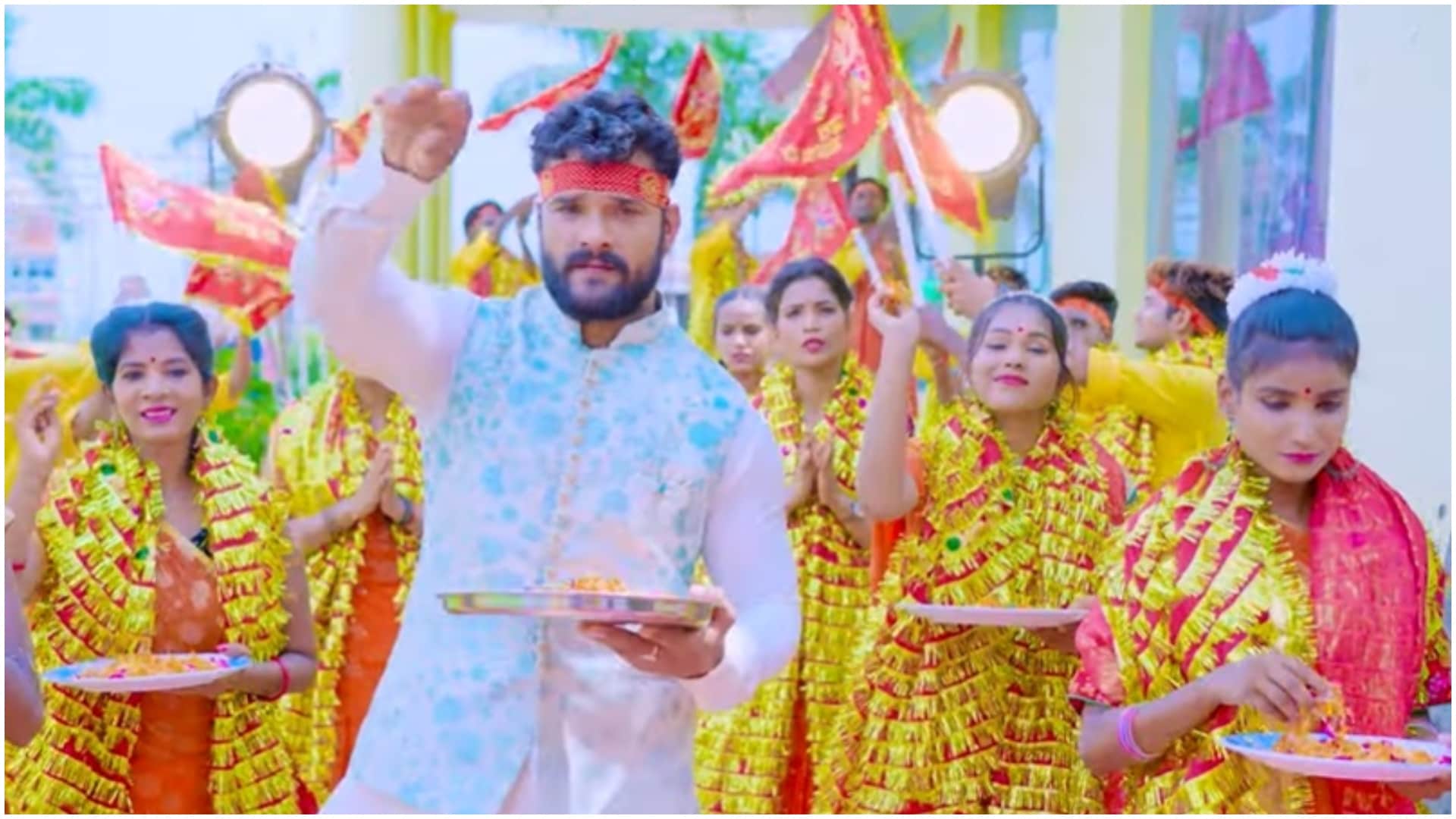 Bhojpuri Khesari Lal yadav new devi geet aaratiya dharatiya pa hota release, trending on youtube