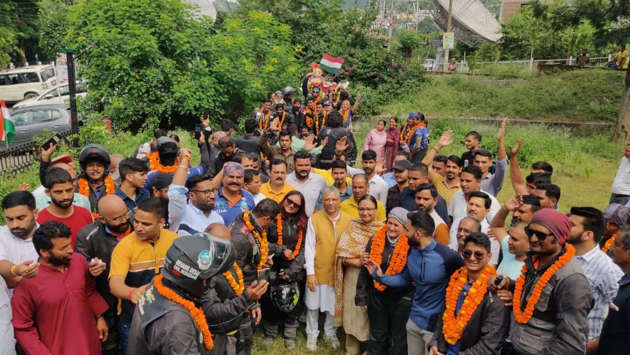 75 bikers of Freedom Bike Rally reached Bilaspur